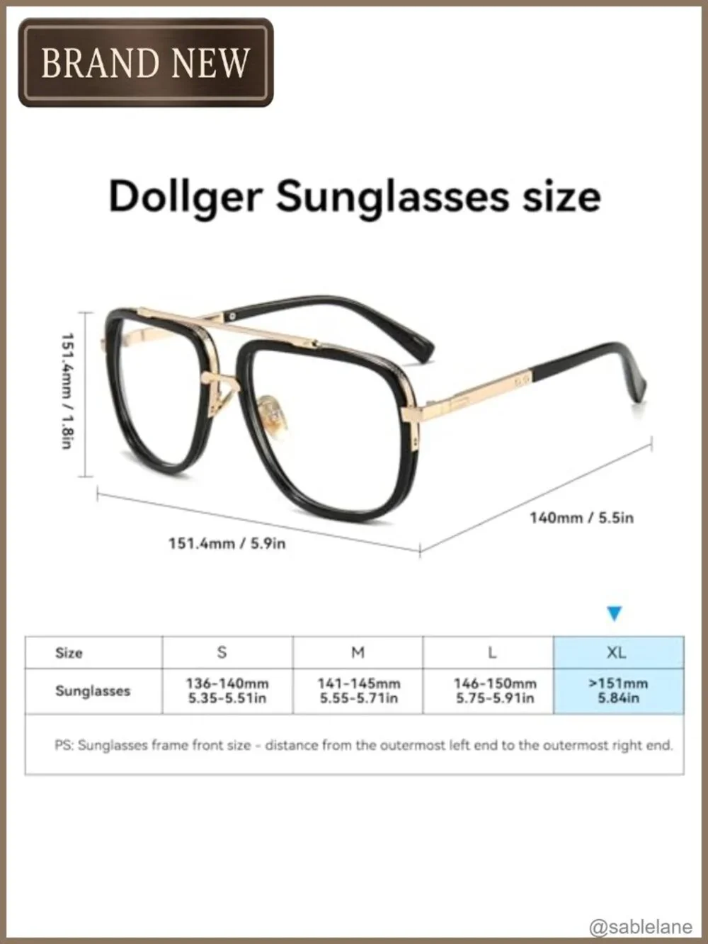 Oversized Square Aviator Sunglasses Men Pilot Shades Gold Frame Retro UV400